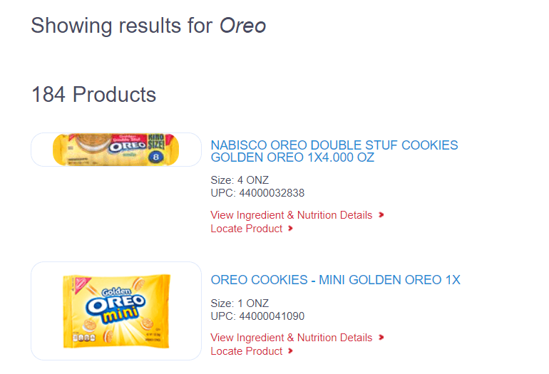 oreo products