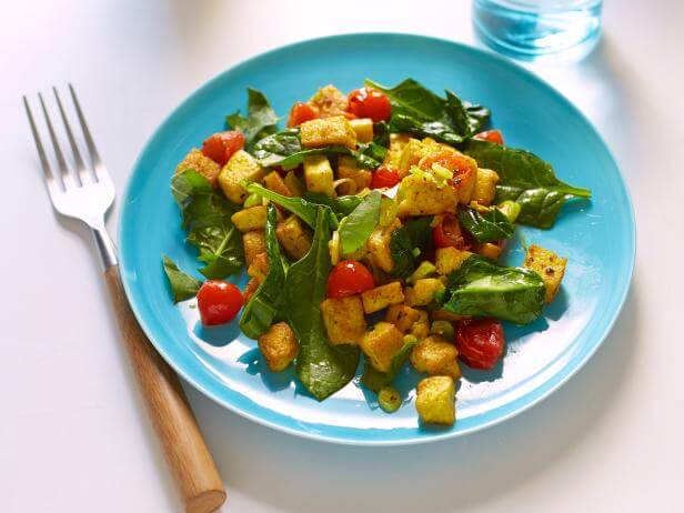 vegan tofu and spinach scramble