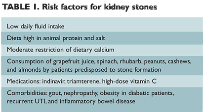 kidney stones risk factors