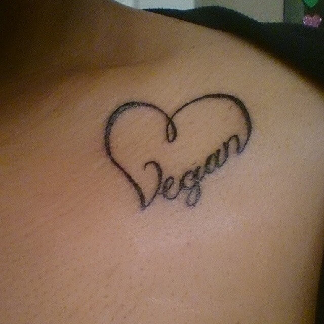 vegan heart tattoo