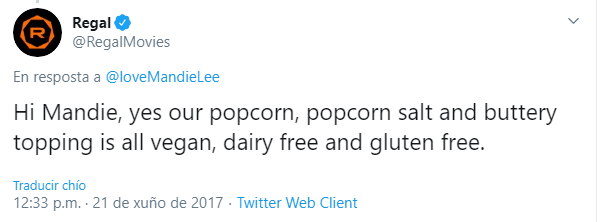regal popcorn vegan statement
