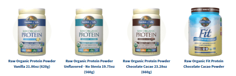 garden of life protein powders