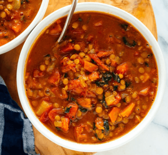 high protein vegan lentil soup
