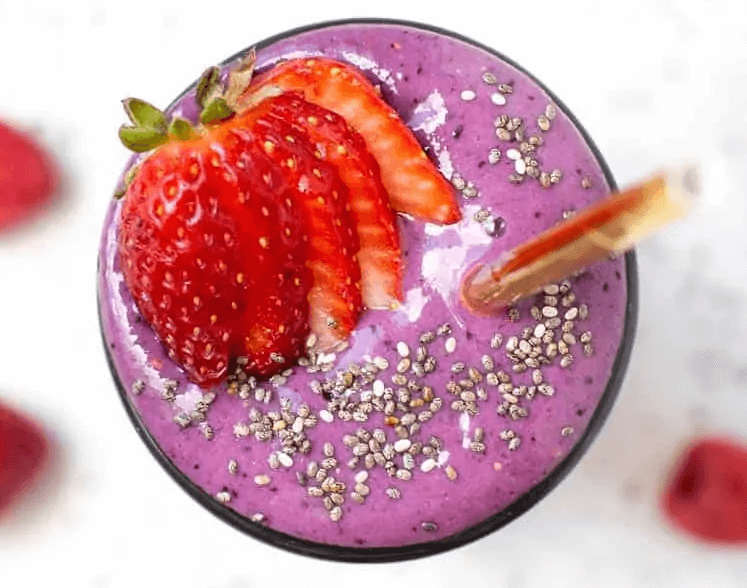 vegan triple berry protein smoothie