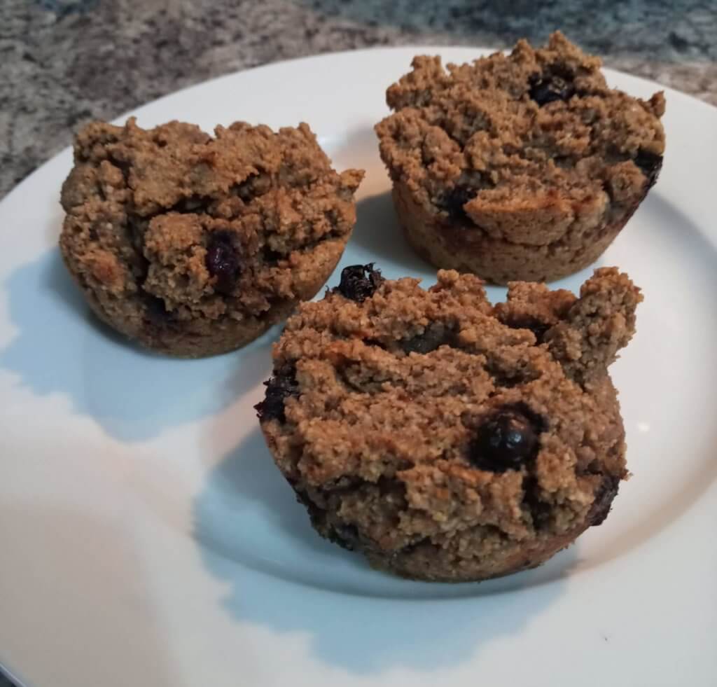 high protein vegan blueberry muffins